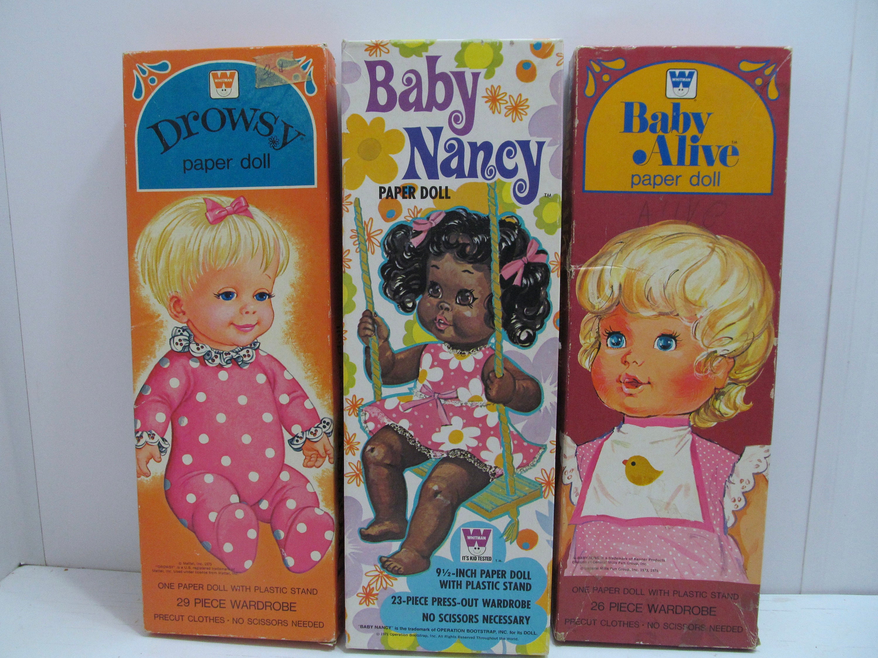 Baby Alive Baby Nancy and Drowsy Paper Doll Sets Whitman 1970 s Etsy UK