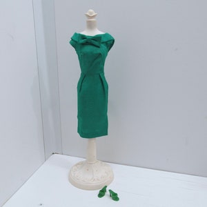 Vintage Mattel Barbie Emerald Green Silk Sheath & Shoes, 1962
