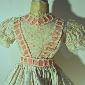 Vintage katoenen vloerlengte poppenjurk met print, jaren 1950