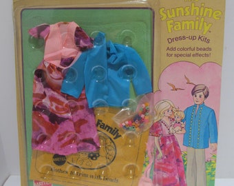 Kit de vestir da família Mattel NRFB Sunshine, 1974