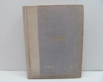 6 Issues of Vogue Magazines, Library Bound, Jan-March, 1941