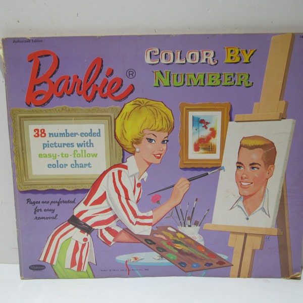 Vintage 1962 Whitman Barbie Color By Number Coloring Book