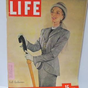 Revista Vintage Life, número de octubre de 1946, fabulosa edición de la moda otoñal