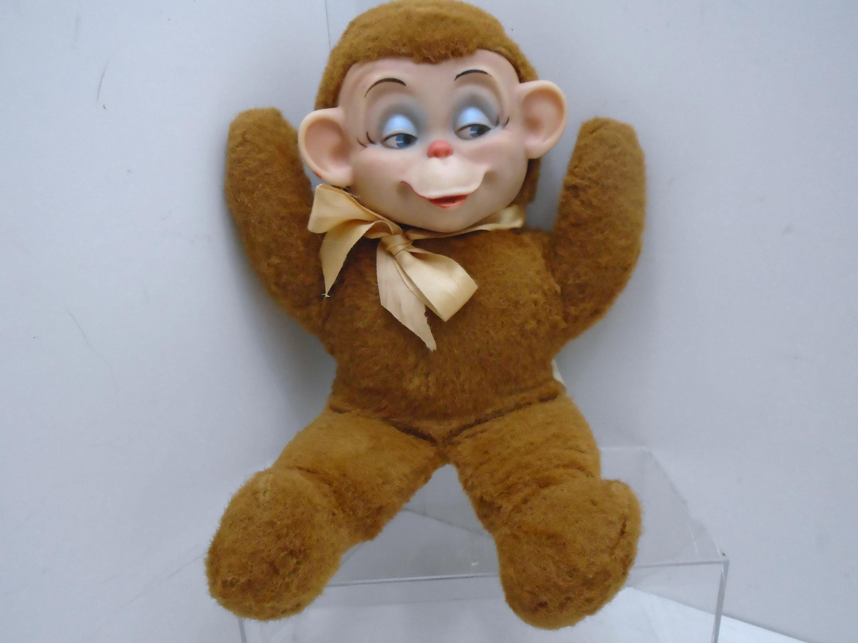 Stuffed monkey with rubber face - Etsy 日本