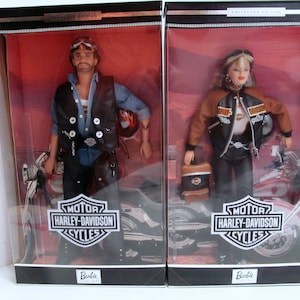 Mattel NRFB Barbie & Ken Harley Davidson Dolls, 1999