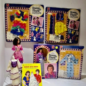 Collection of Mattel Donny and Marie Osmond Dolls & NRFB Clothing,  More,