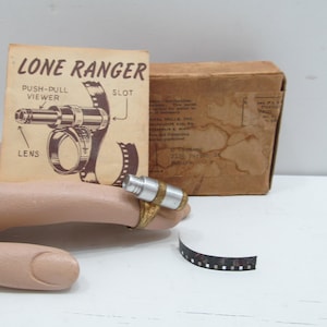 Anillo de película Long Ranger con caja, instrucciones y cereales premium, 1947