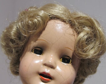 Un-Marked 1930&#39;s Composition Shirley Temple Look-a-Like Doll