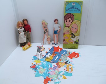 Mattel Sunshine Family Puppen + Papierpuppen Set, 1970er Jahre