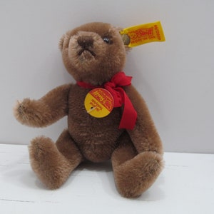 Adorable Steiff Teddy Bear 5 Inches, Brown Mohair