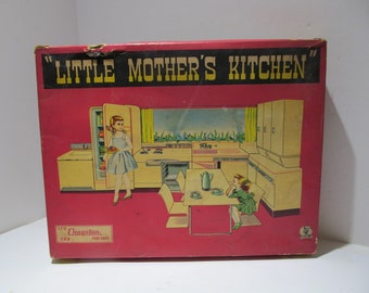 NRFB Cragston Tin Little Mother's Kitchen, 1950's