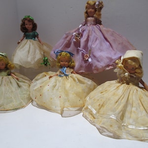 Grouping of 5 Bisque Nancy Ann Storybook Dolls, 1940&#39;s