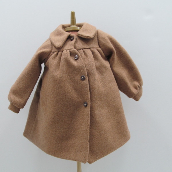 Vintage Brown Wool Doll Coat, 1960's