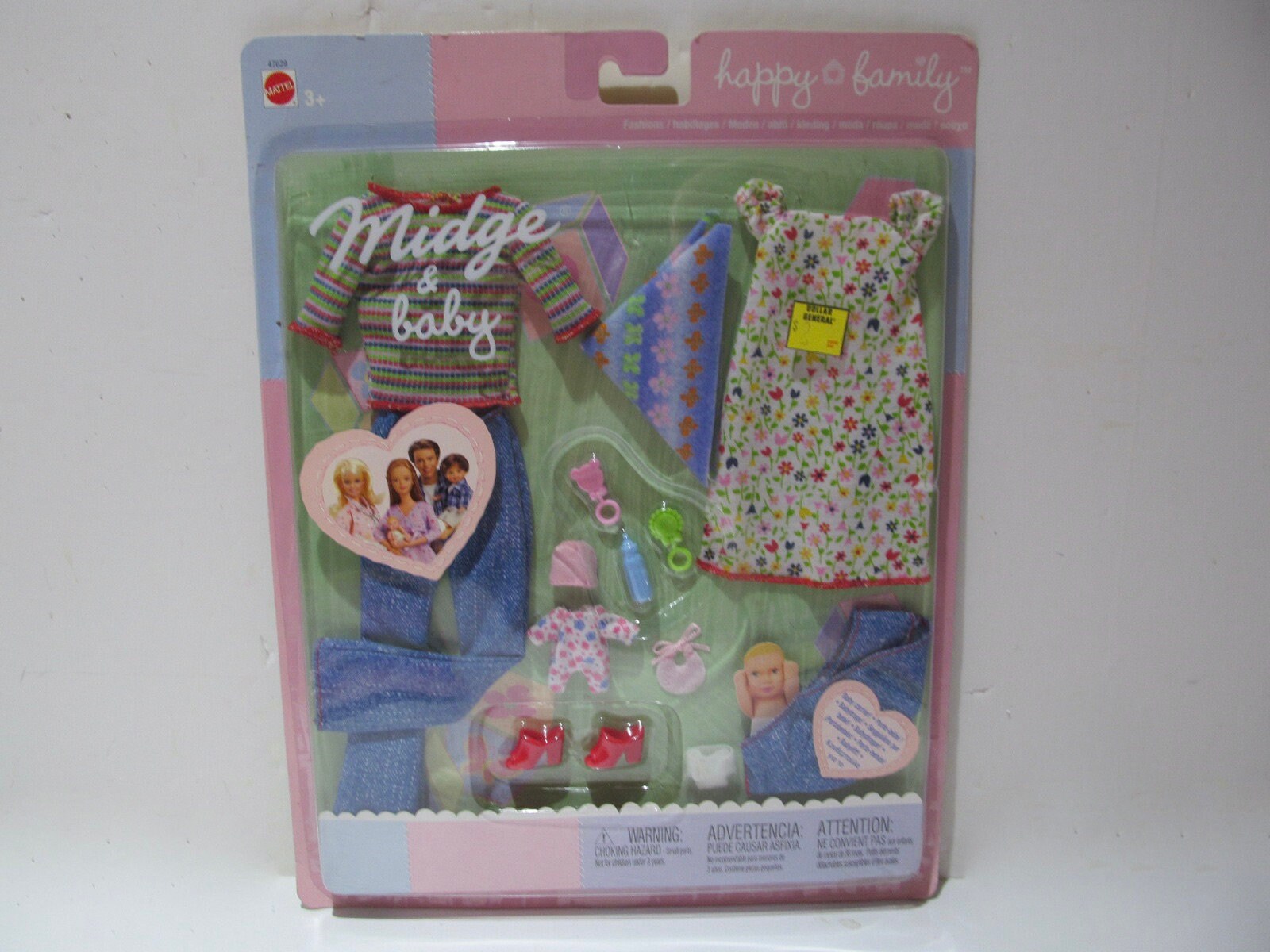 BARBIE HAPPY FAMILY MIDGE AND BABY NEW IN BOX 2002 ORIGINAL FACTORY SEALED  BOX.