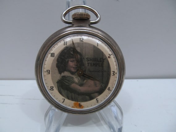 1953 Shirley Temple Character Pocket Watch, Worki… - image 1