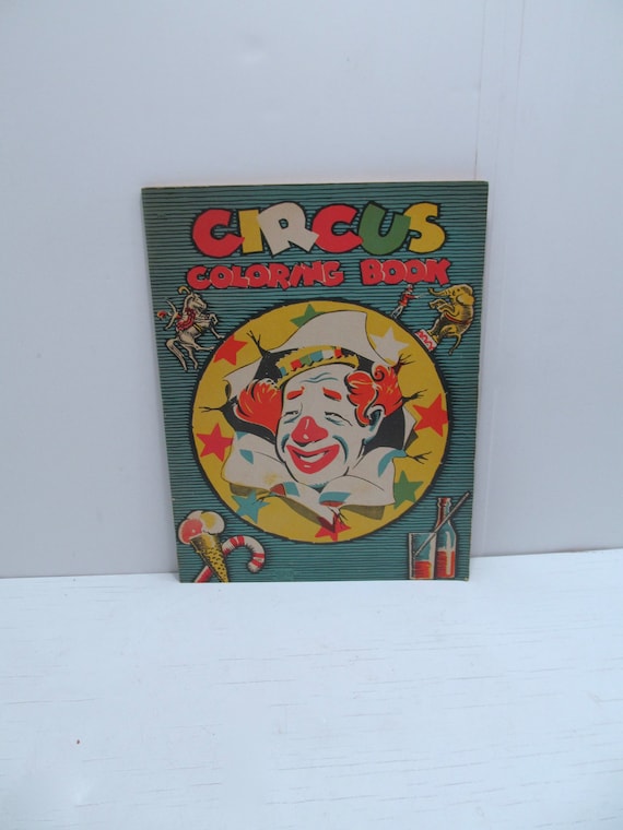 Vintage Circus Coloring Book, Un-used, Saalfield, 1940 - Etsy