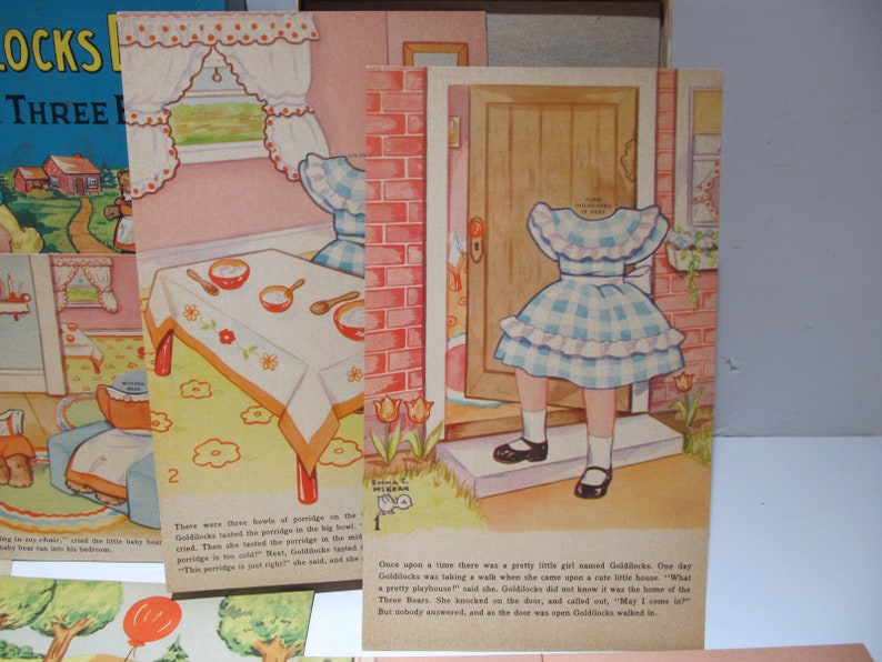 The Animated Goldilocks Paper Doll W/ 7 Scenes Emma Mckean - Etsy