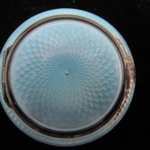 Vintage Enamel Sterling Compact Locket, Hallmarked