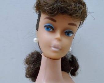 Brunette Ponytail Barbie, Pale Pink Lips, 1961-2