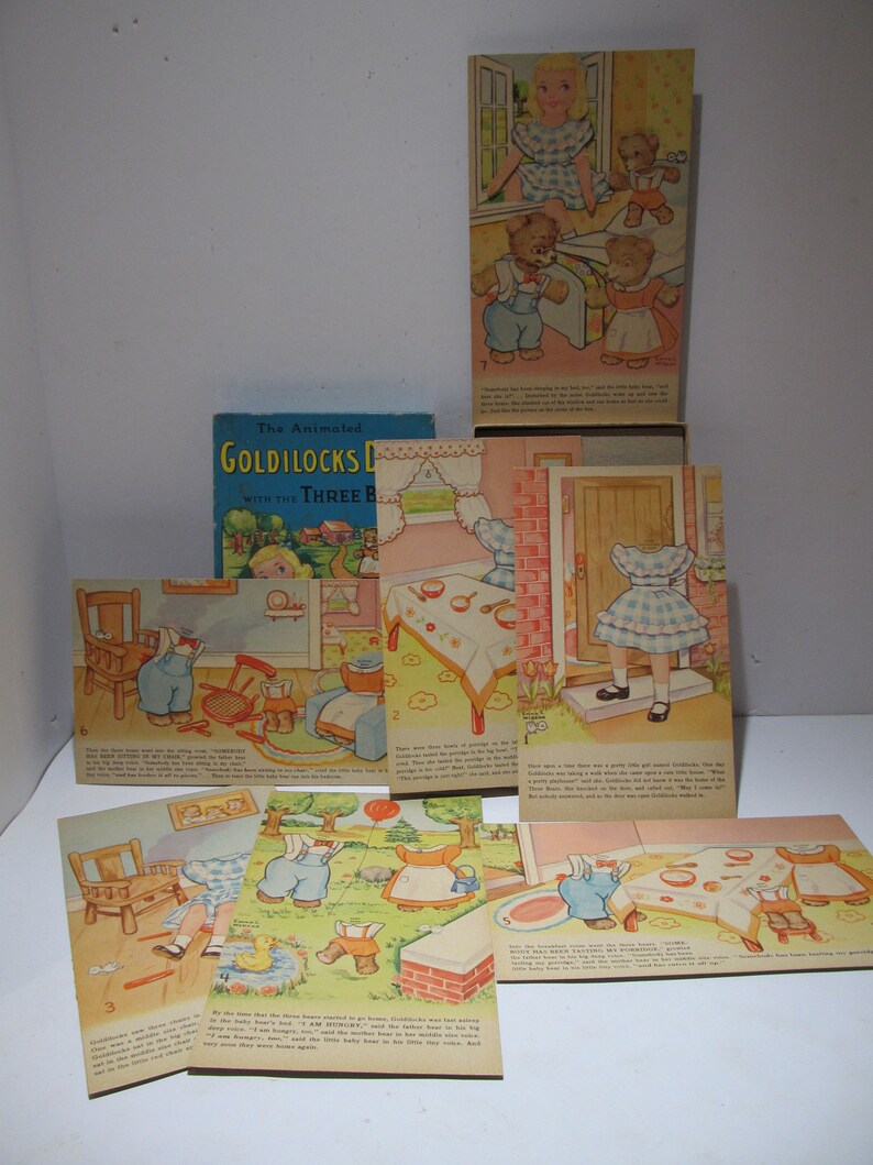 The Animated Goldilocks Paper Doll W/ 7 Scenes Emma Mckean - Etsy