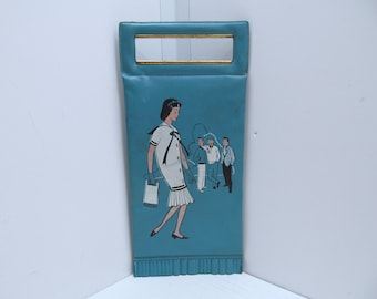 Hip Vinyl Girl's Purse/Wallet with Great Illustration, 1950's