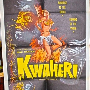 Orig. One Sheet Movie Poster for Horror Film, Curse of the Stone Hand, 1965