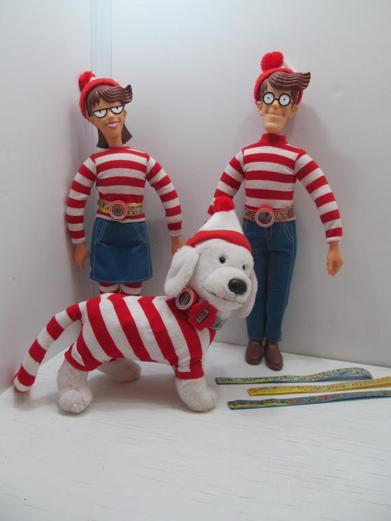 Mattel Where's Waldo,, Waldo, Wilma & Woof Plush Set, 1991 - Etsy