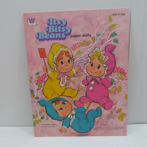 Whitman Un Cut Itsy Bitsy Beans Paper Dolls, 1975