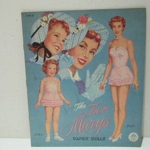 The Two Mary&#39;s Vintage Paper Dolls, Uncut, Mint, Merrill, 1950