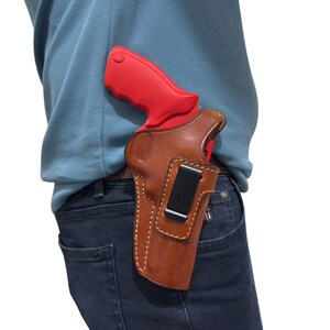 Zwaardholster voor Ruger GP100-revolver 4-inch IWB leren pistoolholster