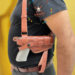 Leather Horizontal Shoulder Holster System for your GLOCK 17-19-21