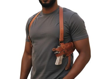 Leather Horizontal Shoulder Holster System for your GLOCK 17-19-21