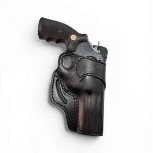 OWB Leather Belt Holster S&W 686 4 Inch 357 Magnum Right Hand Thumb Break