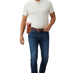 Sword Handmade Holster  Leather OWB Holster For Smith & Wesson Bodyguard 2.0 Right Hand Black-Brown