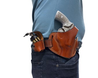 SWORD Handmade Holster For Smith Wesson 357 2 and 2,5 inch OWB + Speedloader Revolver