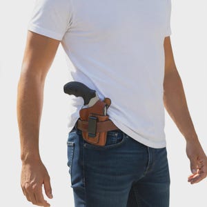 Fondina in pelle IWB per Ruger SP101 2 pollici 357 Magnum, per destrorsi, porto occulto.