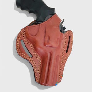 OWB Leather Belt Holster Colt Python 357 Magnum 4 Inch Right Hand Thumb Break