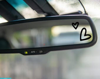 Heart Decal, Double Heart, Cute Heart, Hearts, Heart, Rearview Mirror Decal, Mini Decal, Indoor/Outdoor Vinyl, Many Colors, FREE SHIPPING