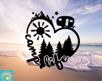 Camping Decal, Camp Life, Camper, RV, Car Decal, Wall Decal, Vinyl Stickers, Indoor/Outdoor, Waterproof, Fade Resistant, Many Colors & Sizes