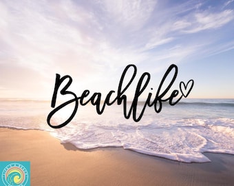 Beachlife Decal, Ocean Decal, Beach Fun, Beach Girl, Salty, Car Decal, Wall Decal, Vinyl Stickers, Indoor/Outdoor Vinyl, Many Colors & Sizes