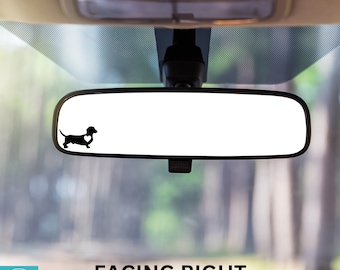 Dachshund Decal, Mini Dachshund, Tiny Doxie, Dog Lover, Rearview Mirror Decal, Mini Decal, Indoor/Outdoor Vinyl, Many Colors, FREE SHIPPING