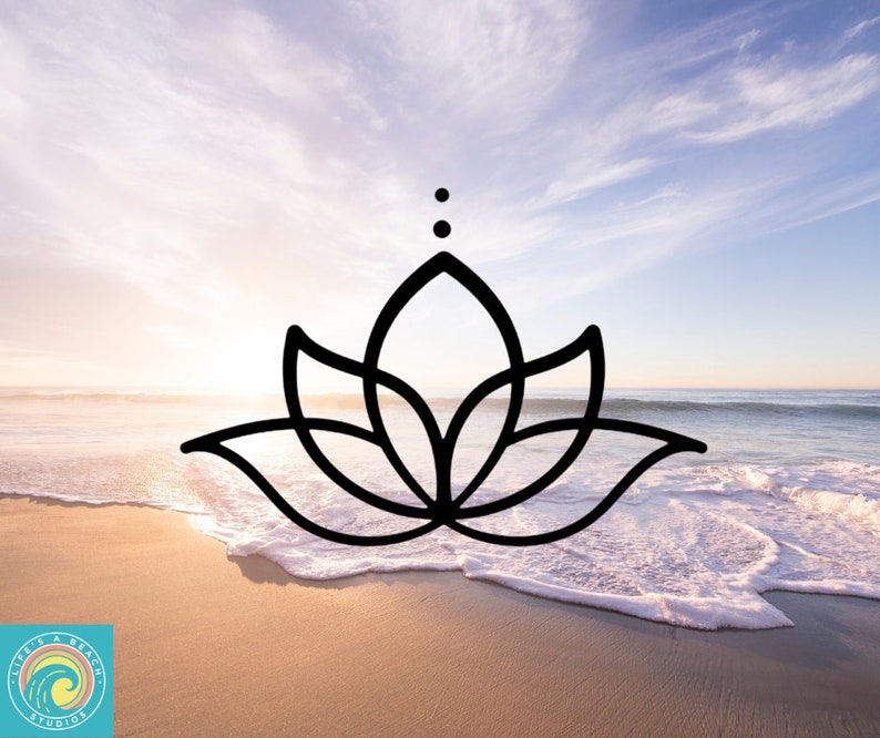 Lotus Flower Decal, Meditation Decal, Yoga, Car Decal, Wall Decal, Vinyl Sticker, Indoor/Outdoor Waterproof Vinyl, Many Colors And Sizes image 1