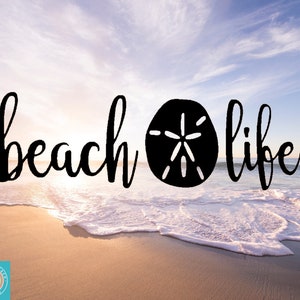 Beach Life Decal, Sand Dollar, Shelling, Sea Glass, Car Decal, Wall Decal, Vinyl Stickers, Indoor/Outdoor Decal, Many Colors & Sizes