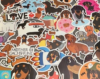 Dachshund Stickers, Dog, Dog Lover, Dog Mom, Random Sticker Packs 10/20/50 Pieces, NO REPEATS, Waterproof, UV Resistant, Free Shipping