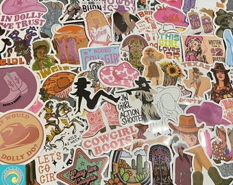 Cowgirl Stickers, Country Girl, Western, Rodeo, Random Sticker Packs 10/20/50 Pieces, NO REPEATS, Waterproof, UV Resistant, Free Shipping