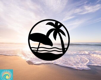 Aazon.co - Pal Tree Beach Vinyl Sticker Waterproof Buper Sticker