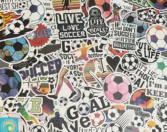 Soccer Stickers, Soccer Team, Soccer Themed, Sports, Random Sticker Packs 10/20/50 Pieces, NO REPEATS, Waterproof, Free Shipping