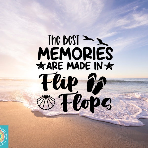 The Best Memories Are Made In Flip Flops Decal, Summer, Car Decal, Wall Decal, Vinyl Stickers, Indoor/Outdoor Vinyl, Many Colors & Sizes