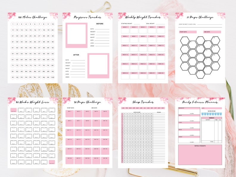 FITNESS TRACKER PDF Daily/weekly Workout Log Health & Etsy