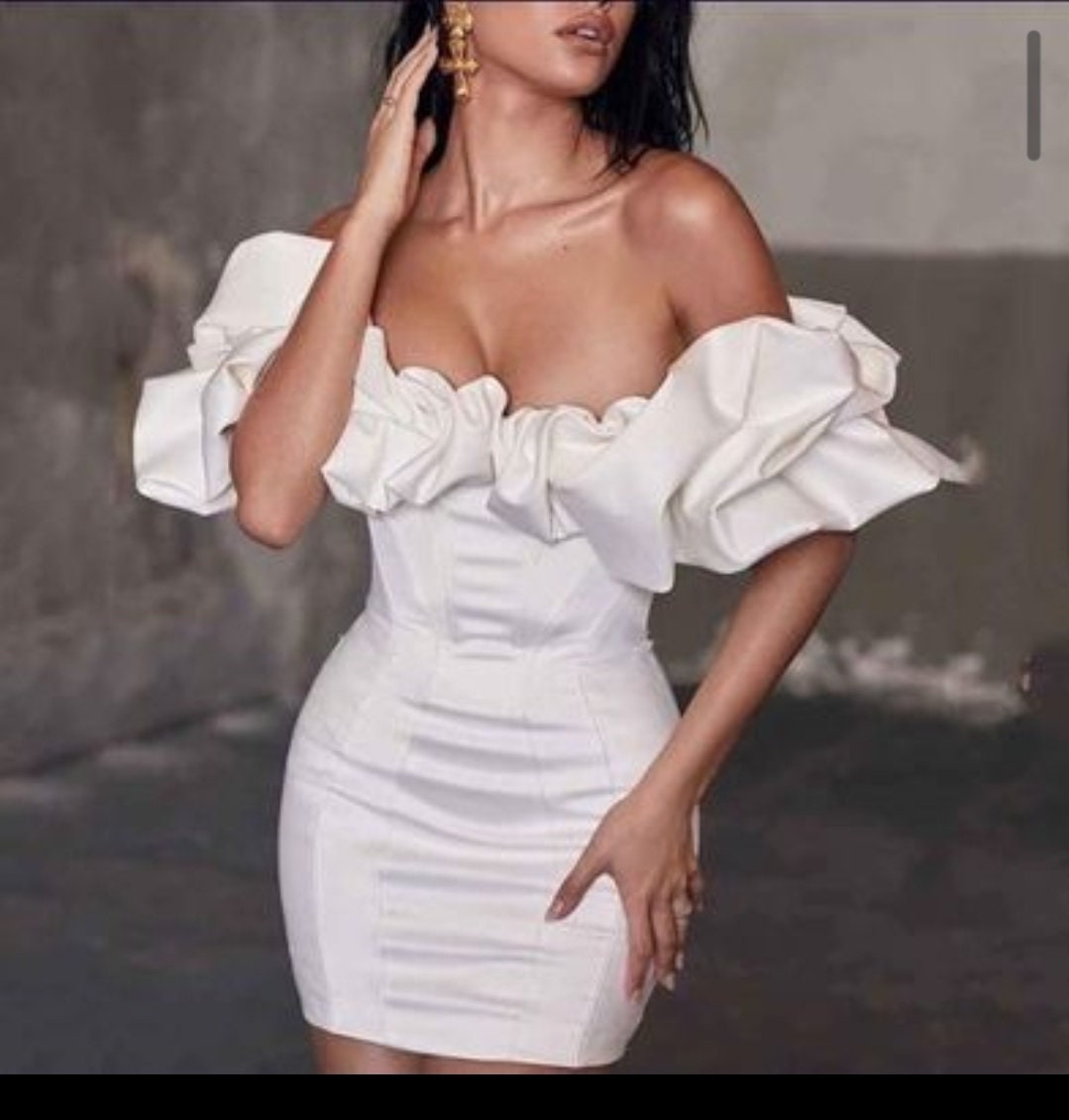 white off the shoulder dress